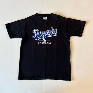 Majestic Kansas City Royals Baseball Medium Black Blue Shirt Top Tee